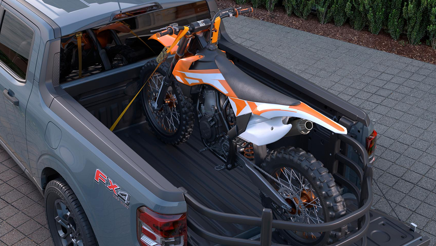 2026 maverick with dirt bike in bed of truck