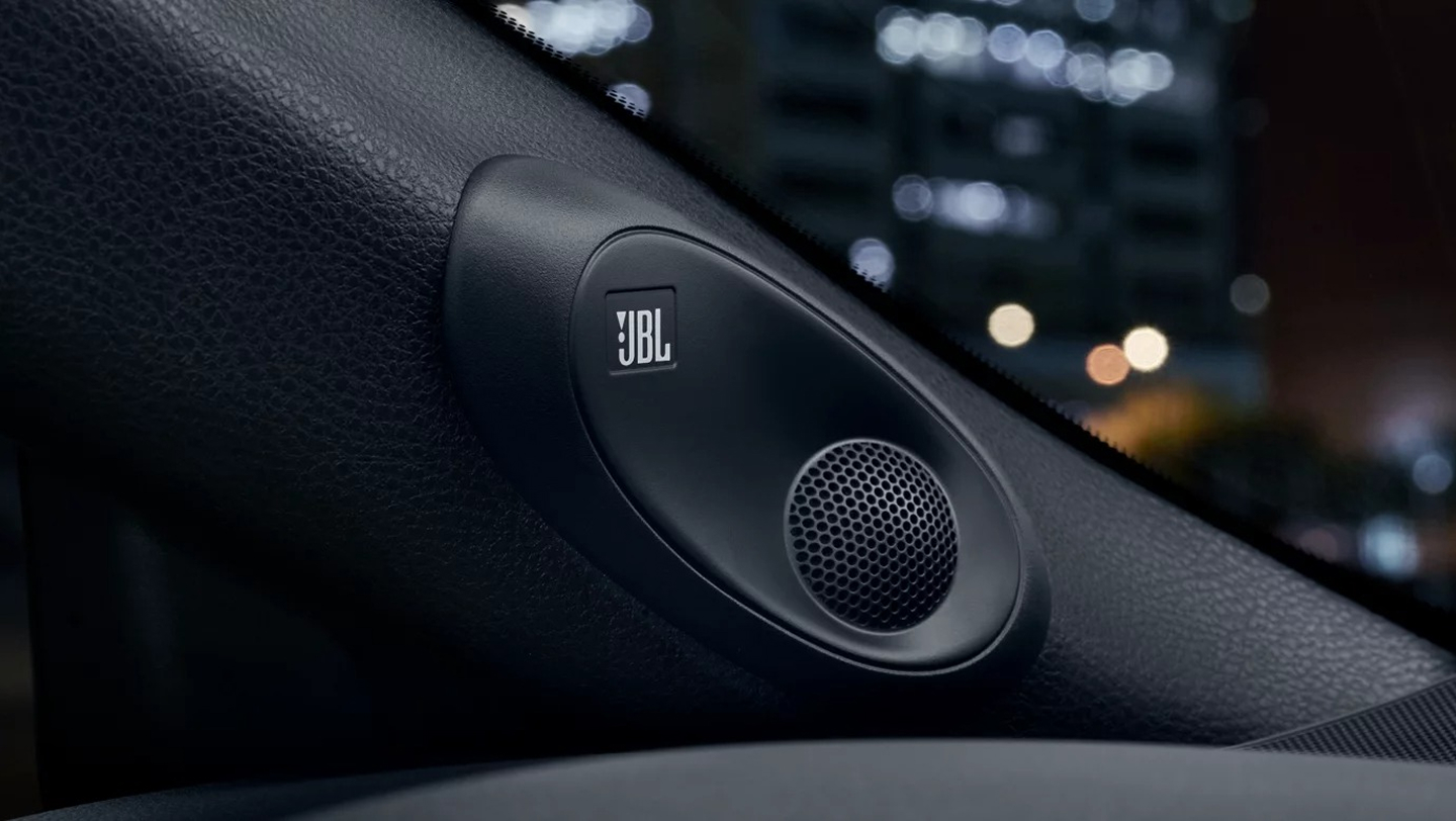 close up of jbl speaker in 2026 toyota camry