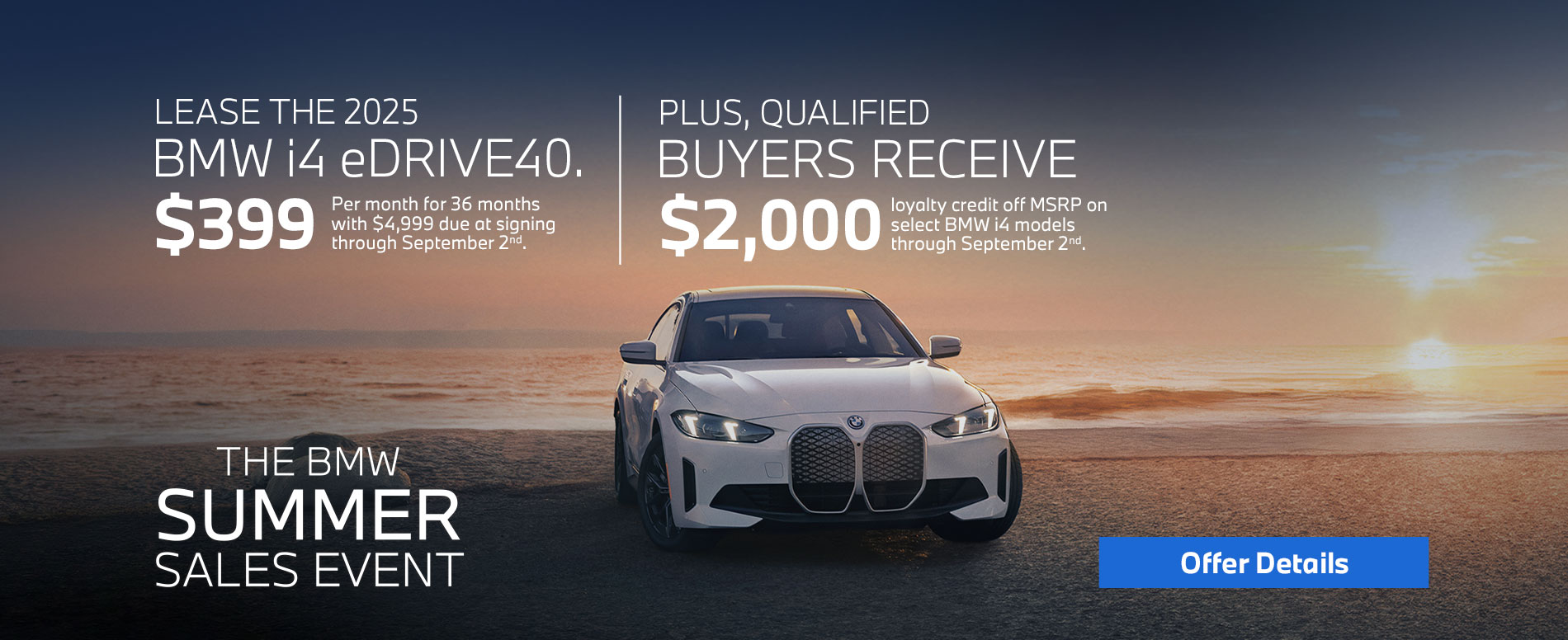 2025 i4 lease starting at $399 per month for 36 months