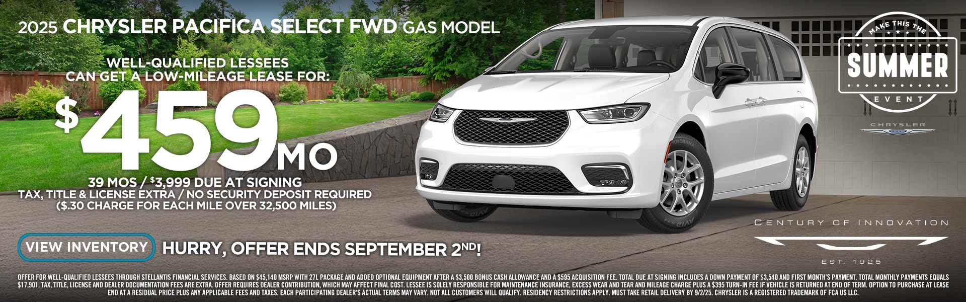 Chrysler Pacifica offer
