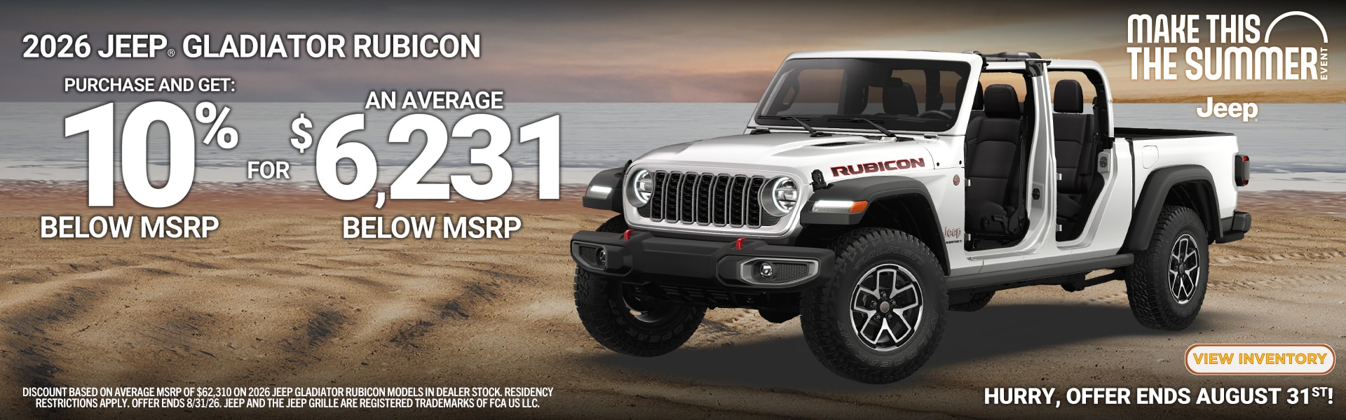 Jeep Gladiator Rubicon offer