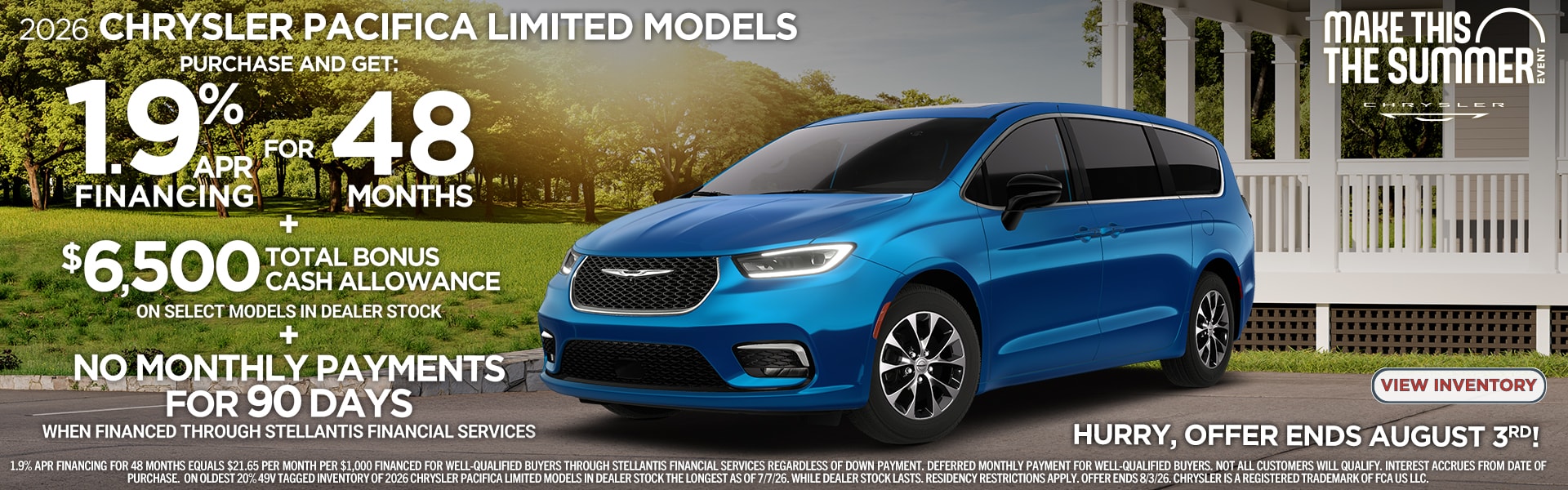Chrysler Pacifica offer