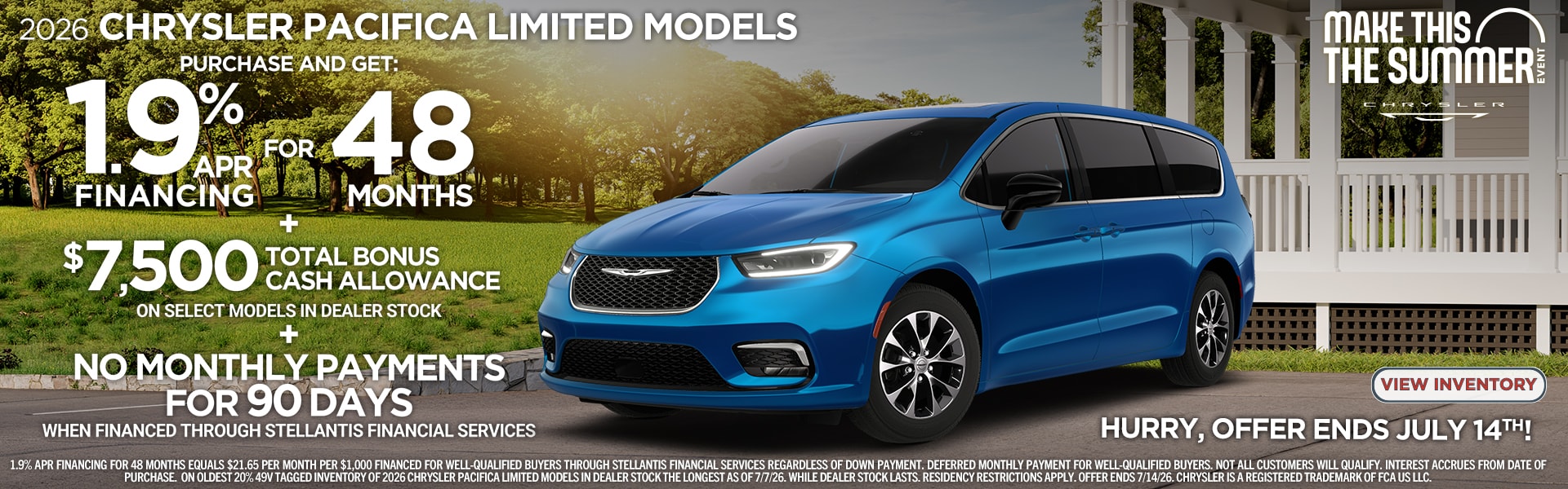 Chrysler Pacifica offer