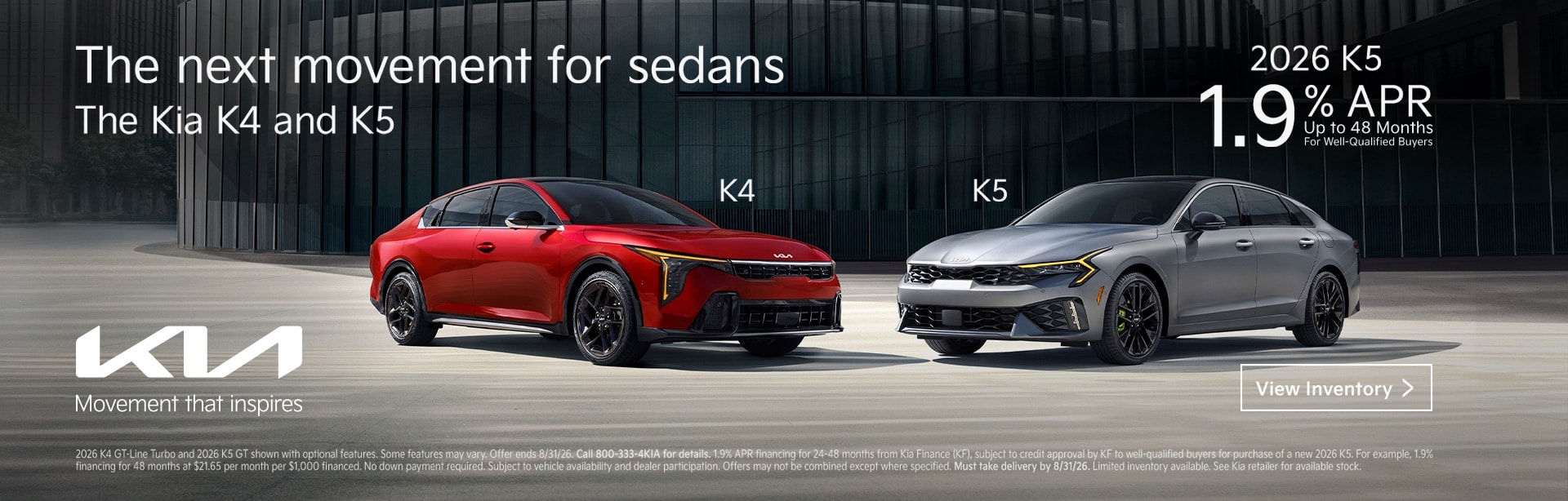 Kia K4 and K5 offer
