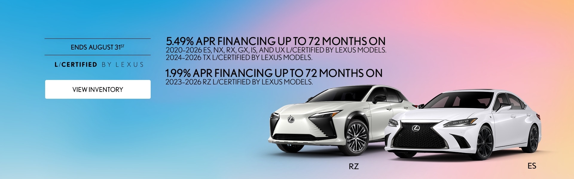 1.99% or 5.49% financing for 72 months