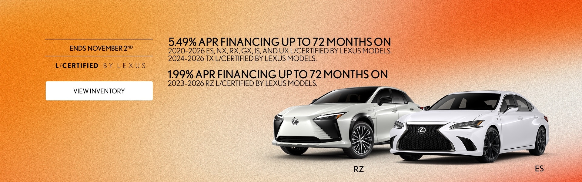 1.99% or 5.49% financing for 72 months