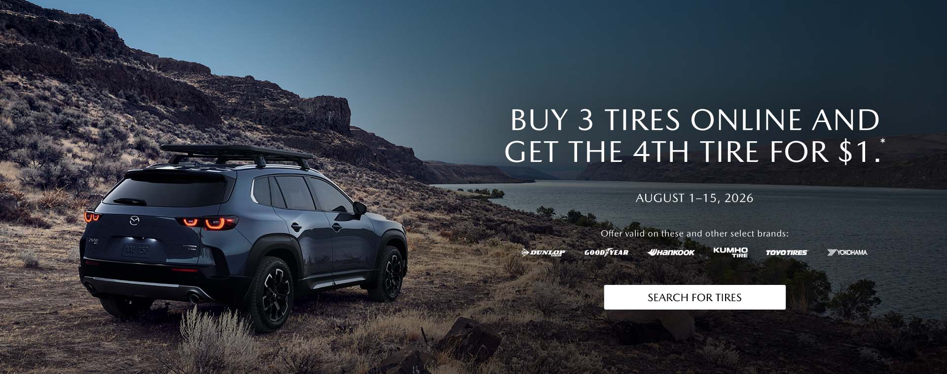 Buy 3 Tires online and get the 4th tire for $1