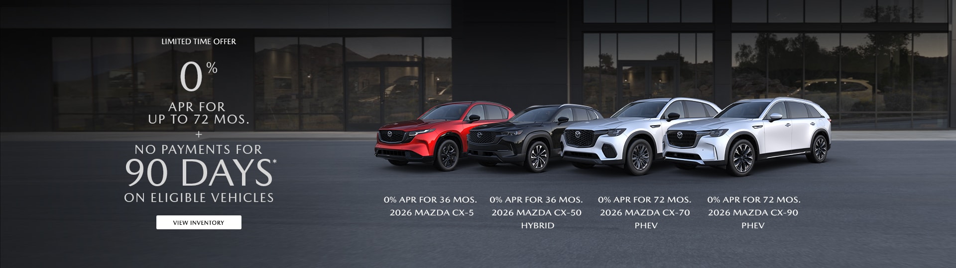 0% APR for up to 72 Months plus no payments for 90 Days
