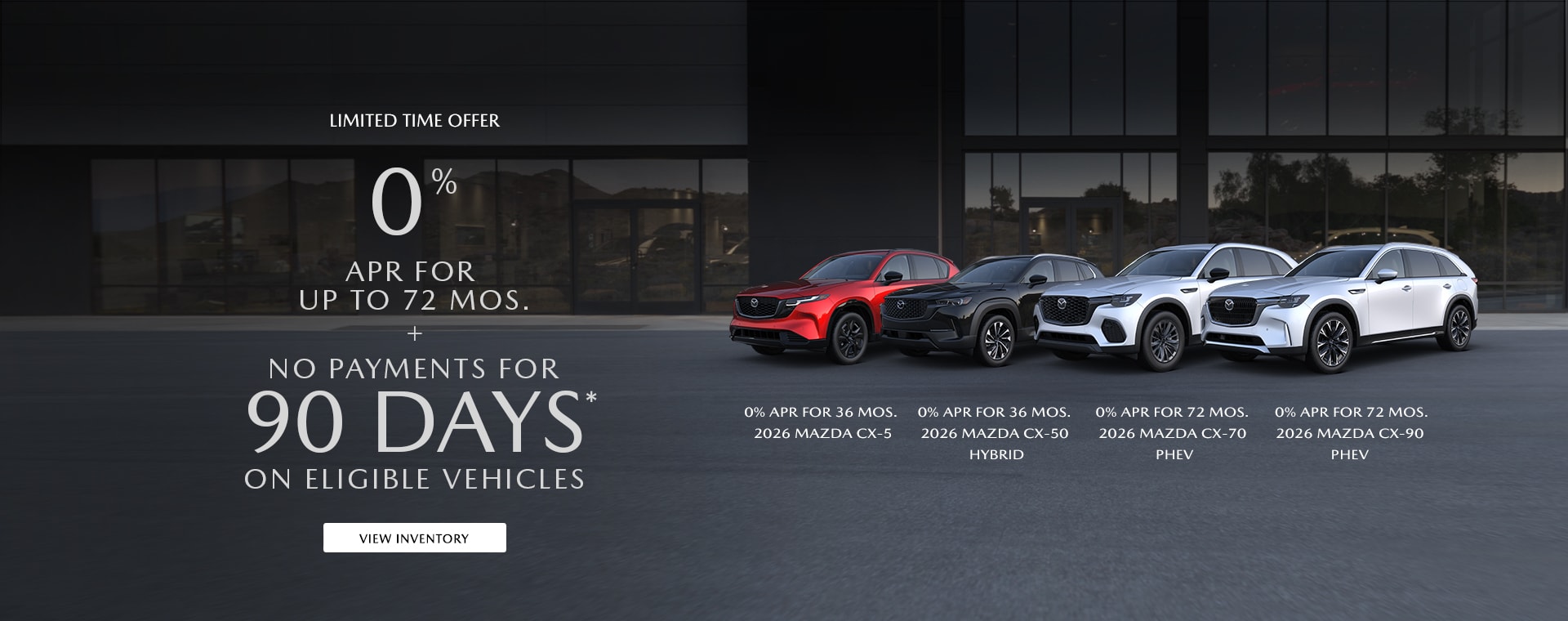 0% APR for up to 72 Months plus no payments for 90 Days