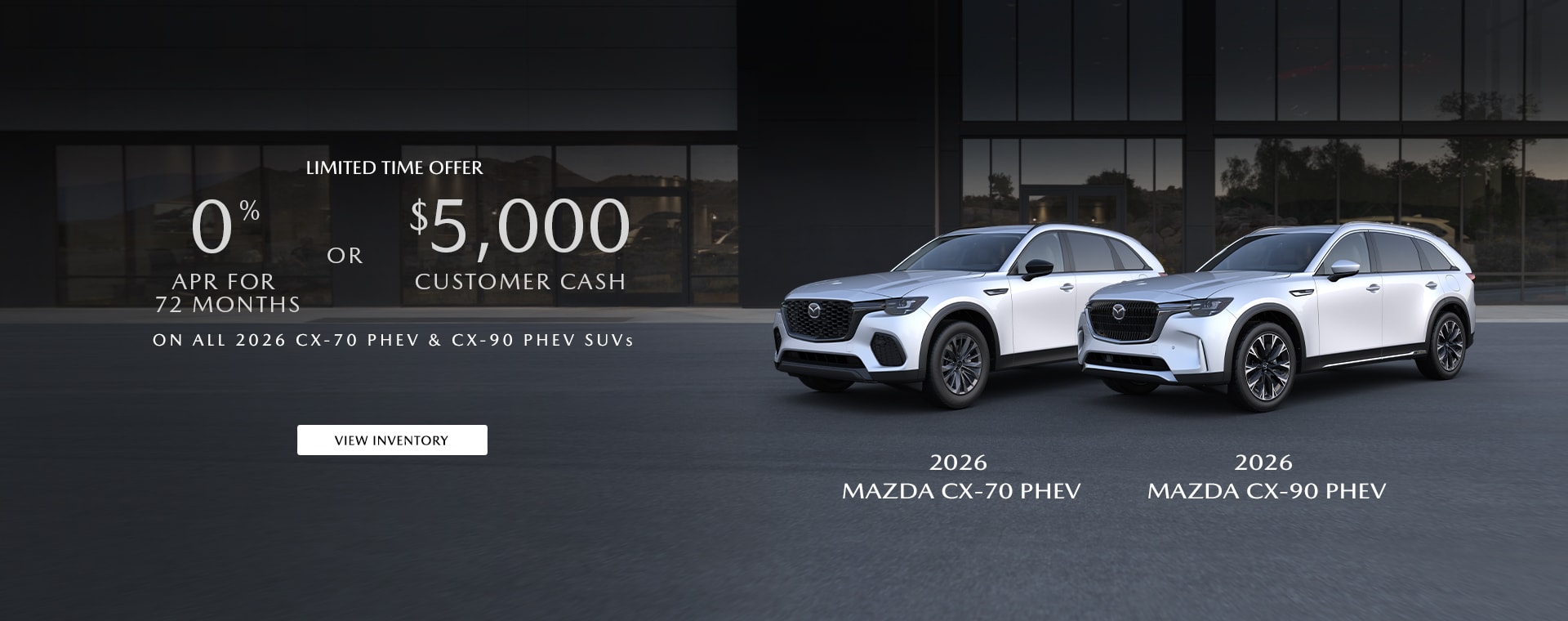 0% apr for up to 72 mos or $5000 customer cash