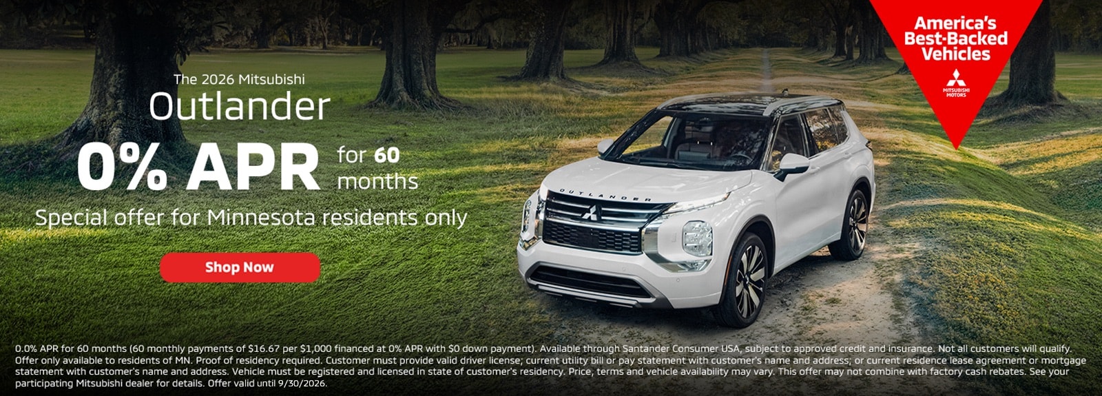 Mitsubishi Outlander offer