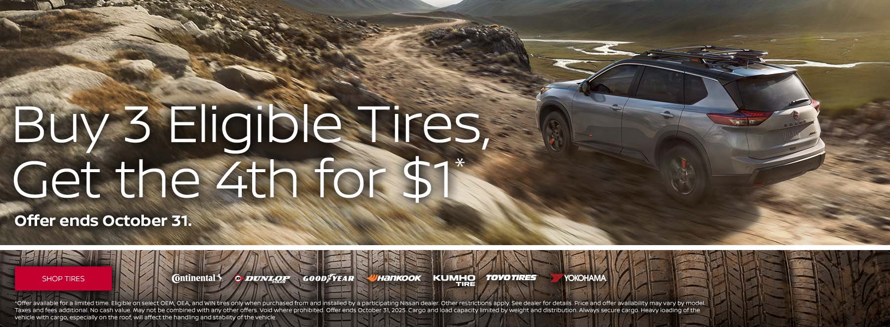 Buy 3 Eligible Tires, Get the 4th for $1