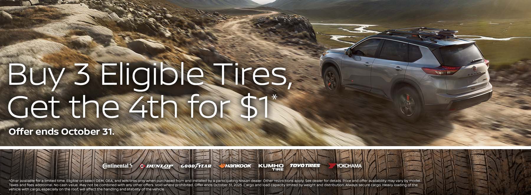 Buy 3 Eligible Tires, Get the 4th for $1